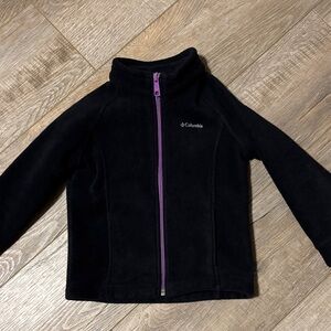 Columbia Black Fleece Jacket with Purple Zipper Pull